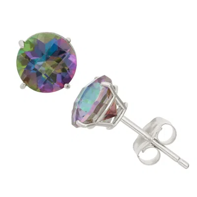 Designs By Gioelli 10k White Gold Gemstone Stud Earrings