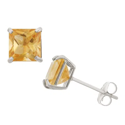 Designs By Gioelli 10k White Gold Gemstone Stud Earrings