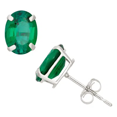 Designs By Gioelli 10k White Gold Gemstone Stud Earrings