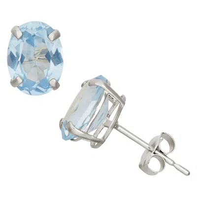 Designs By Gioelli 10k White Gold Gemstone Stud Earrings