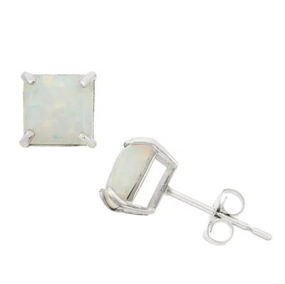 Designs By Gioelli 10k White Gold Gemstone Stud Earrings In Blue