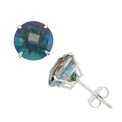 Designs By Gioelli 10k White Gold Gemstone Stud Earrings In Blue