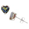 Designs By Gioelli 10k White Gold Gemstone Stud Earrings In Blue