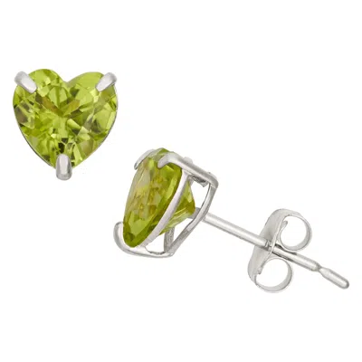 Designs By Gioelli 10k White Gold Gemstone Stud Earrings In Green