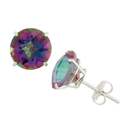 Designs By Gioelli 10k White Gold Gemstone Stud Earrings In Pink