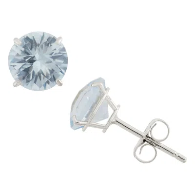 Designs By Gioelli 10k White Gold Gemstone Stud Earrings In Silver