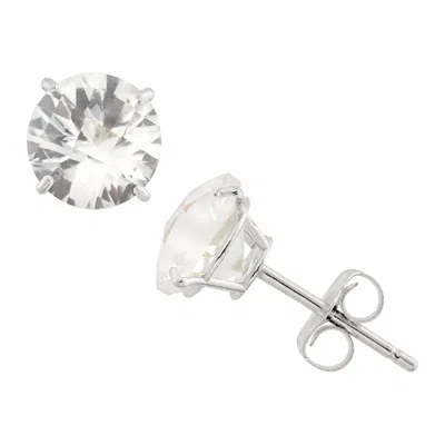 Designs By Gioelli 10k White Gold Gemstone Stud Earrings In Silver
