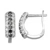 Designs By Gioelli 10k White Gold Genuine White And Black Diamond Hoop Earrings In Black