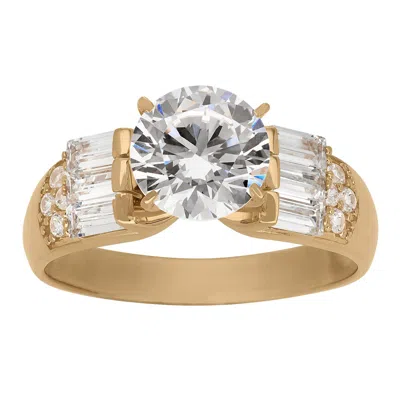 Designs By Gioelli 10k Yellow Gold Cubic Zirconia Ring, 7 In Silver