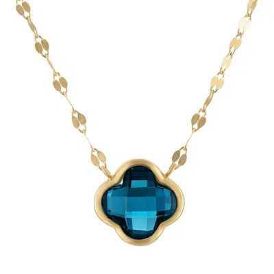 Designs By Gioelli 10k Yellow Gold Gemstone Clover Necklace