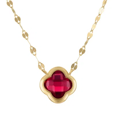 Designs By Gioelli 10k Yellow Gold Gemstone Clover Necklace