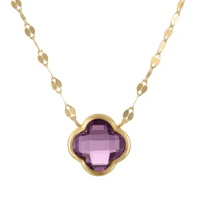 Designs By Gioelli 10k Yellow Gold Gemstone Clover Necklace