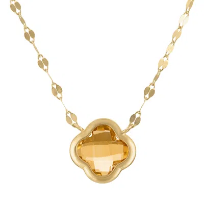 Designs By Gioelli 10k Yellow Gold Gemstone Clover Necklace