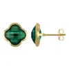Designs By Gioelli 10k Yellow Gold Gemstone Clover Stud Earrings In Gold