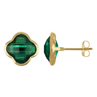 Designs By Gioelli 10k Yellow Gold Gemstone Clover Stud Earrings
