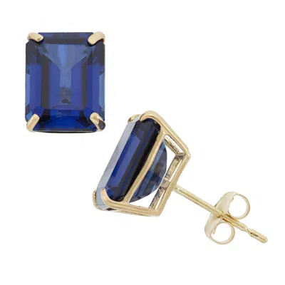 Designs By Gioelli 10k Yellow Gold Gemstone Stud Earrings In Blue