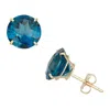 Designs By Gioelli 10k Yellow Gold Gemstone Stud Earrings In Blue