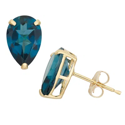 Designs By Gioelli 10k Yellow Gold Gemstone Stud Earrings In Blue