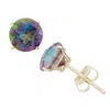 Designs By Gioelli 10k Yellow Gold Gemstone Stud Earrings In Blue