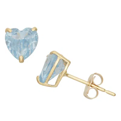Designs By Gioelli 10k Yellow Gold Gemstone Stud Earrings In Blue