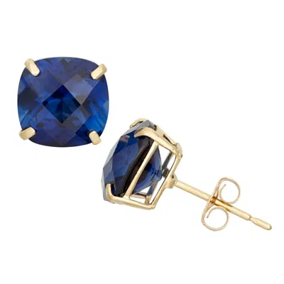 Designs By Gioelli 10k Yellow Gold Gemstone Stud Earrings In Blue