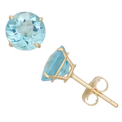 Designs By Gioelli 10k Yellow Gold Gemstone Stud Earrings In Blue