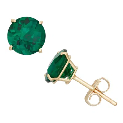 Designs By Gioelli 10k Yellow Gold Gemstone Stud Earrings In Green