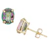 Designs By Gioelli 10k Yellow Gold Gemstone Stud Earrings In Green