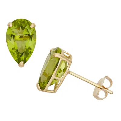 Designs By Gioelli 10k Yellow Gold Gemstone Stud Earrings In Green