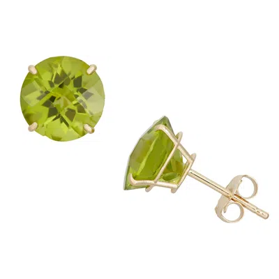 Designs By Gioelli 10k Yellow Gold Gemstone Stud Earrings In Green