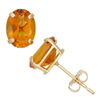 Designs By Gioelli 10k Yellow Gold Gemstone Stud Earrings In Orange