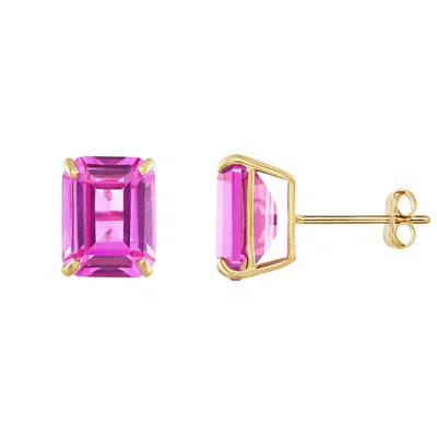 Designs By Gioelli 10k Yellow Gold Gemstone Stud Earrings In Purple