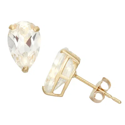 Designs By Gioelli 10k Yellow Gold Gemstone Stud Earrings In Silver