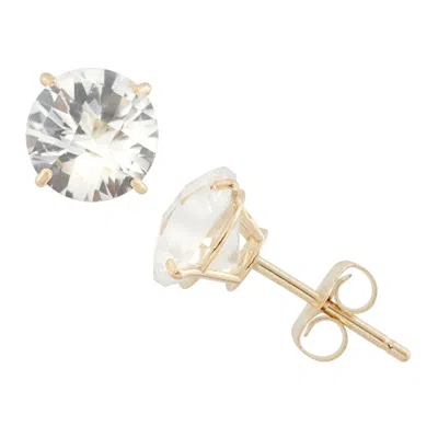Designs By Gioelli 10k Yellow Gold Gemstone Stud Earrings In Silver