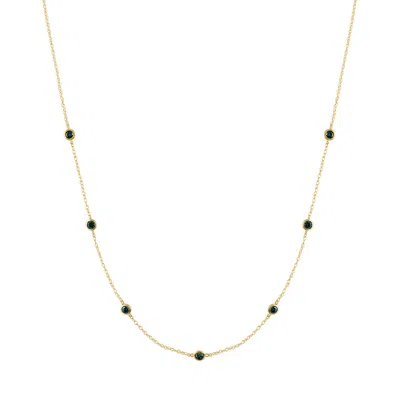 Designs By Gioelli 10k Yellow Gold Genuine Blue Diamond Necklace