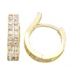 Designs By Gioelli 10k Yellow Gold Genuine Diamond Hoop Earrings In Silver