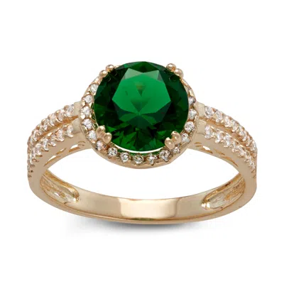 Designs By Gioelli 10k Yellow Gold Simulated Emerald Ring