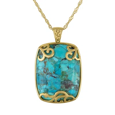 Designs By Gioelli 14k Gold Over Sterling Silver Blue Copper Turquoise Necklace