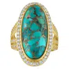 Designs By Gioelli 14k Gold Over Sterling Silver Blue Copper Turquoise Ring In Gold