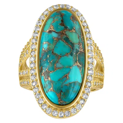 Designs By Gioelli 14k Gold Over Sterling Silver Blue Copper Turquoise Ring