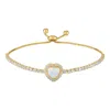 Designs By Gioelli 14k Gold Over Sterling Silver Created Opal Bolo Bracelet In Gold