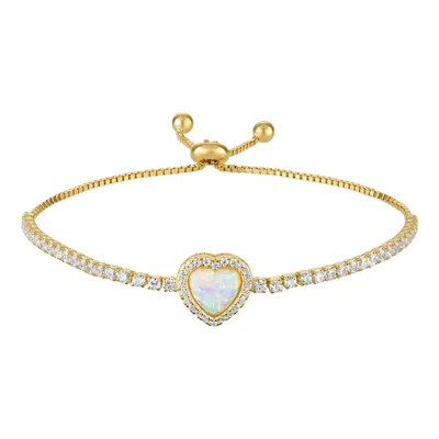 Designs By Gioelli 14k Gold Over Sterling Silver Created Opal Bolo Bracelet