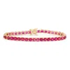 Designs By Gioelli 14k Gold Over Sterling Silver Created Ruby Tennis Bracelet In Red
