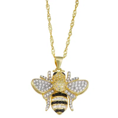 Designs By Gioelli 14k Gold Over Sterling Silver Cubic Zirconia Bee Necklace