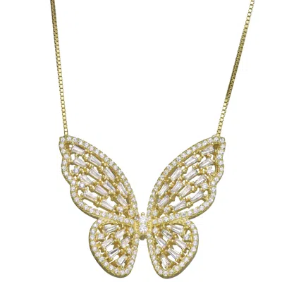 Designs By Gioelli 14k Gold Over Sterling Silver Cubic Zirconia Butterfly Necklace