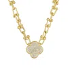 Designs By Gioelli 14k Gold Over Sterling Silver Cubic Zirconia Clover Necklace In Silver