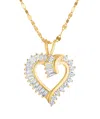 Designs By Gioelli 14k Gold Over Sterling Silver Cubic Zirconia Heart Pendant In Silver