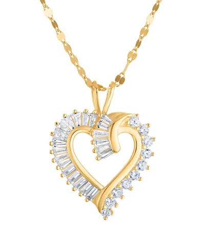 Designs By Gioelli 14k Gold Over Sterling Silver Cubic Zirconia Heart Pendant