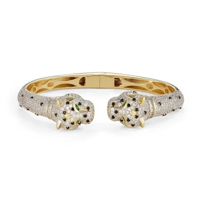 Designs By Gioelli 14k Gold Over Sterling Silver Cubic Zirconia Panther Bracelet