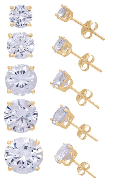 Designs By Gioelli 14k Gold Over Sterling Silver Cubic Zirconia Stud Earrings Set
